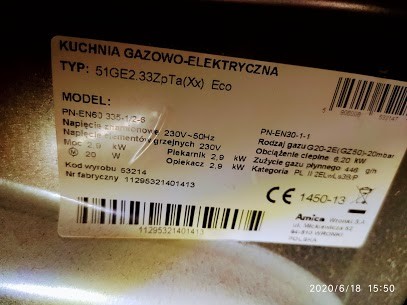 Naprawa kuchenki gazowej Amica w Sosnowcu, ul. Kisielewskiego